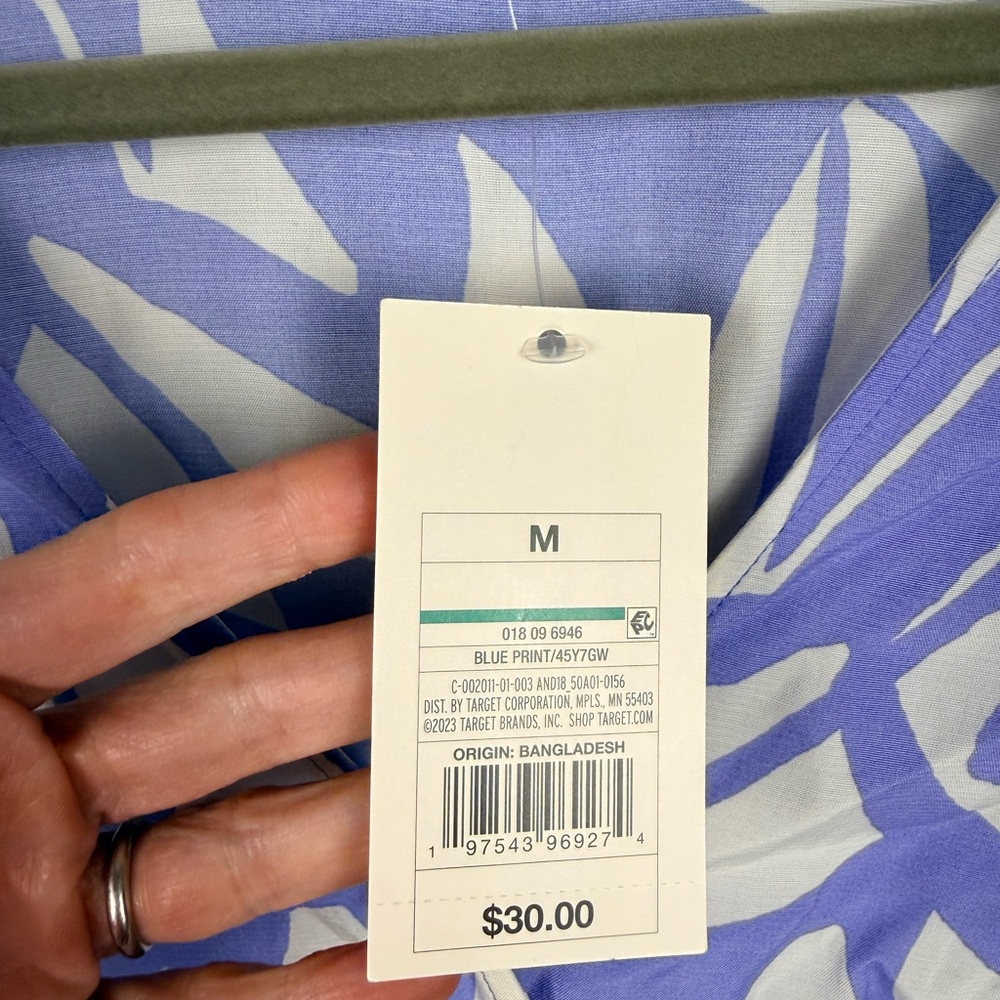 NWT A New Day Lavender and White Wrap Dress Pockets Size Medium - Picture 4 of 13
